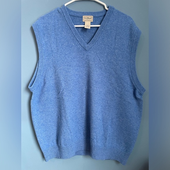 L.L. Bean Other - L.L.Bean Lambs’ Wool Men’s XL Blue Sweater Vest